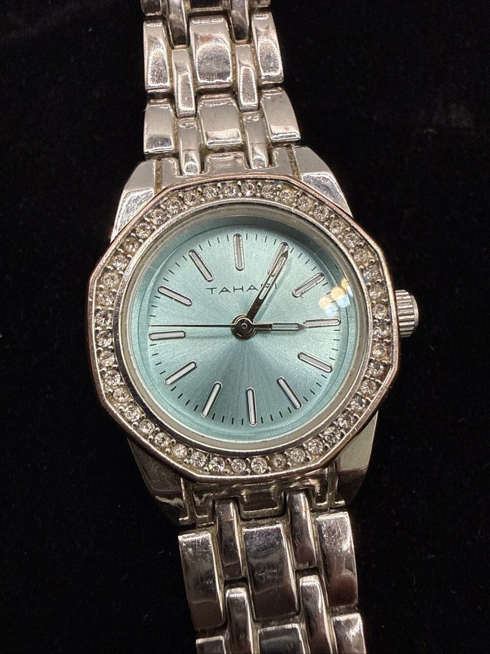 Tahari Women's Quartz Analog Watch Stainless Bracelet Teal Dial